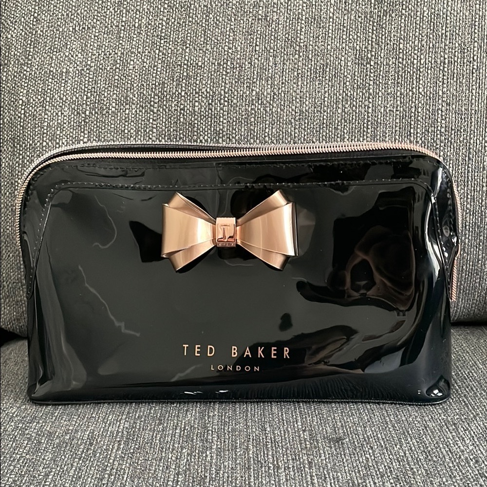 Ted Baker Black Cosmetic Bag with Bow